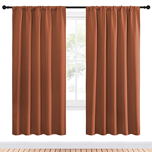 Blackout Curtains and Drapes (Burnt Orange / 52"W x 72"L (Pack of 2))