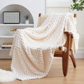 Turtle Shell Throw Blanket Beige for Couch Gentle Soft Fleece (Beige / Throw)