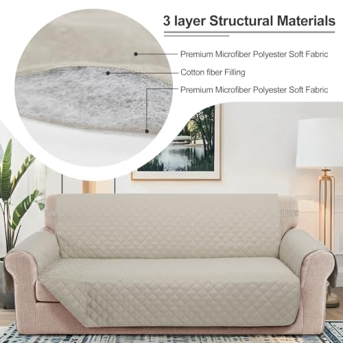 Loveseat Couch Cover for Dogs (Beige/Beige / Loveseat - Small (45"))