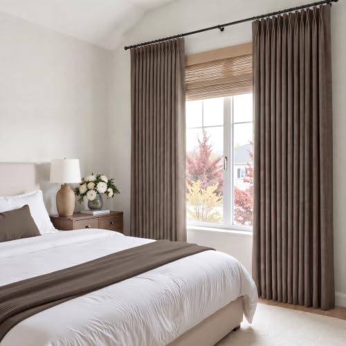 Dark Brown Pinch Pleated Semi Sheer Living (Darkbrown / 40"W x 84"L (Pack of 2))