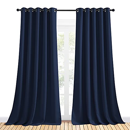 Blackout Draperies Curtains (Navy / 70"W x 95"L (Pack of 2))