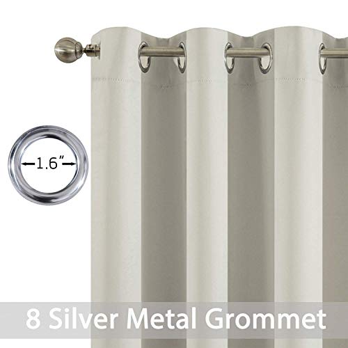 Room Darkening Curtains 52x84 inch Length Light Beige (Light Beige / 52"W x 84"L (Pack of 2))