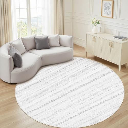 Round Rug Boho Area Rugs (Boho Grey / 8' X 8' (Round))