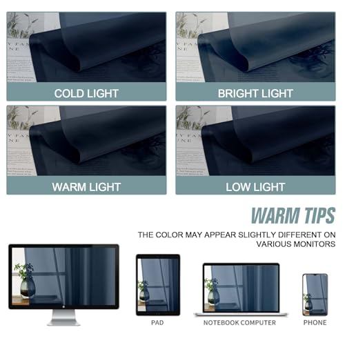 Navy Blue Sheer Curtains for Window 96 Inches Long 2 Panels (Navy Blue / 42"W x 96"L (Pack of 2))