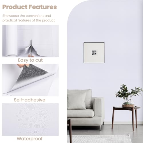 15.7 inch x118 inch White Contatc Paper Self (White / 15.7" x 118")