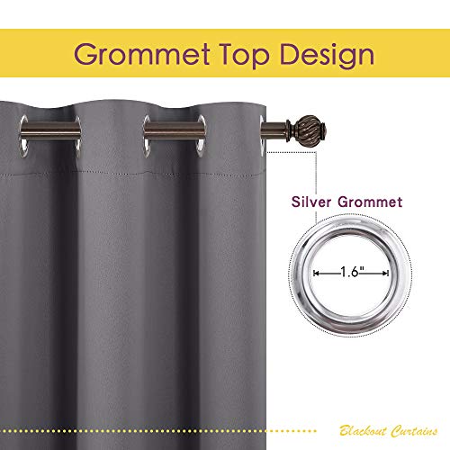 Grey Blackout Curtain Panels for Bedroom (Grey / 70"W x 54"L (Pack of 2))