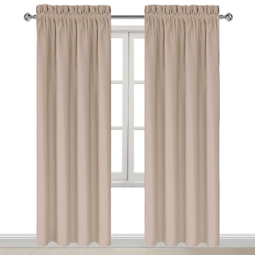 Blackout Curtains for Bedroom Living Room 42 x 84 Inch Long Camel (Camel / 42"W x 84"L (Pack of 2))