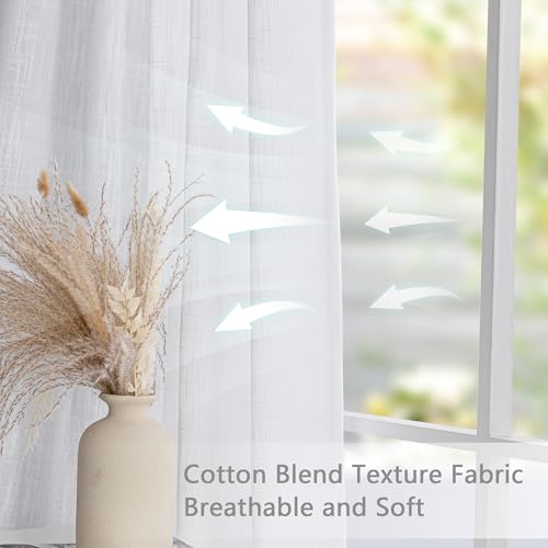 White Curtains 80 Inch Length 2 Panels Set (50"W x 80"L (Pack of 2) / White)