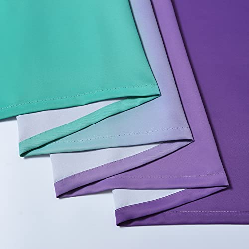 Teal and Purple Blackout Curtains 52x84 Inch (52"W x 84"L (Pack of 2) / Teal and Purple)