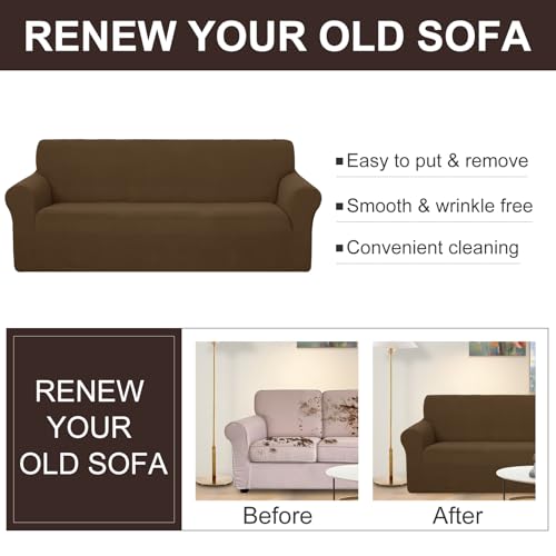 Oversized Stretch Couch Cover Slipcover (Brown / Xl Sofa)