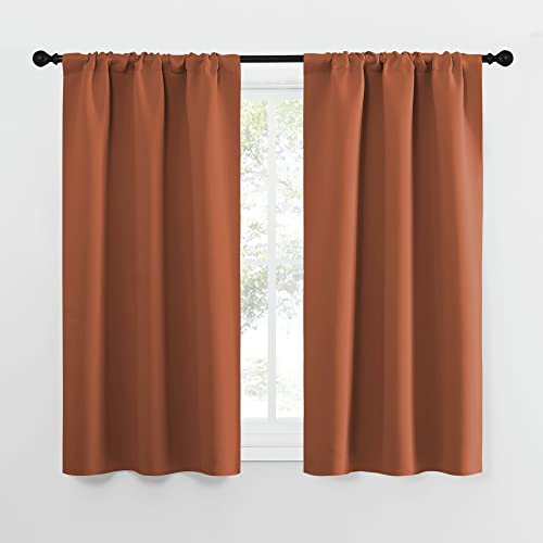 Blackout Curtains and Drapes (Burnt Orange / 34"W x 54"L (Pack of 2))