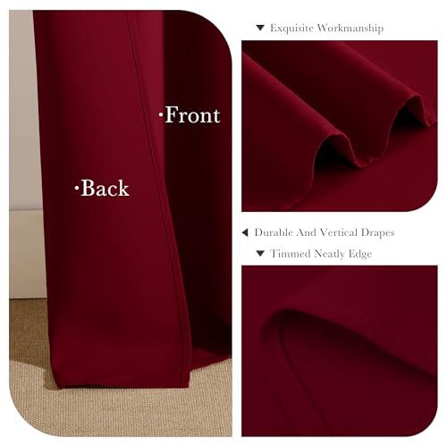 Blackout Curtains for Bedroom (Red / 52"W x 54"L (Pack of 2))