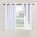100% Blackout Linen Curtains 45" L 2 Panels Bright White (Bright White / 42"W x 45"L (Pack of 2))