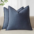 Linen Solid Decorative Throw Pillow Covers 26x26 Inch Navy Blue (26" x 26" (Pack of 2) / Navy)
