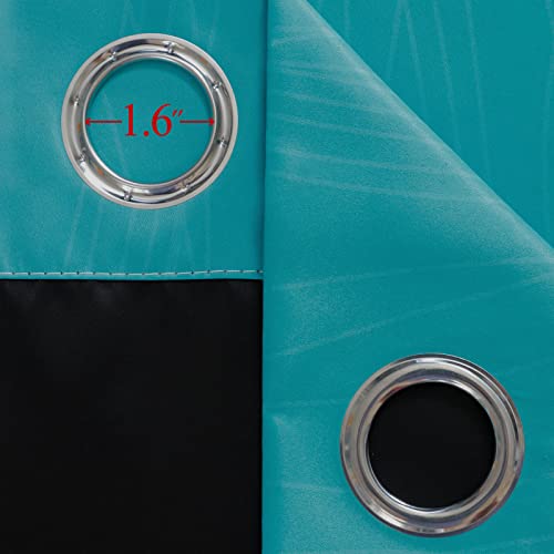 Ombre Teal and Purple Blackout Curtains for Kids Bedroom (Purple and Teal / 52"W x 63"L (Pack of 2))