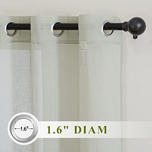 Semi Sheer Sage Green Linen Curtains 63 inch Length (36"W x 63"L (Pack of 2) / Sage Green)