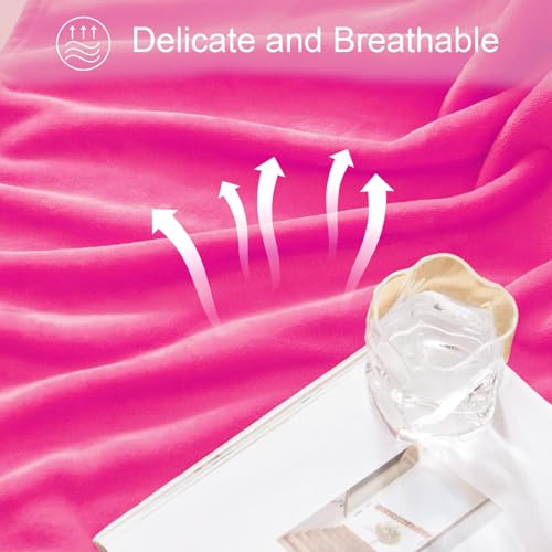 Soft Fleece Blanket King Size for Bed (Hot Pink / King (104" x 90"))
