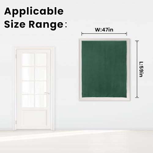 Blackout Curtains for Bedroom Stick On Curtains Window Shades Pull Down Blackout Window Cover No Drillng Self Adhesive Curtains No Rod Small Curtain (47"W x 59"L (Pack of 1) / Dark Green)