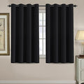 Blackout Curtain for Living Room Thermal Insulated Window Treatment Curtain 54 inch Length Energy Saving Solid Grommet Top Blackout Drape (52"W x 54"L (Pack of 1) / Jet Black)