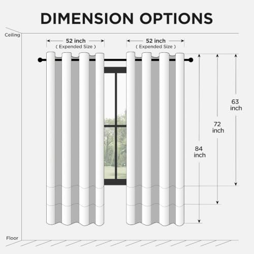 Blackout Curtains 72 Inch Length 2 Panels Set (Grey / 52"W x 72"L (Pack of 2))