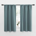 Greyish Blue Blackout Curtains Panels for Window (Greyish Blue / 34"W x 45"L (Pack of 2))