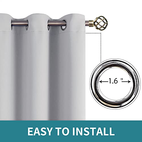 Light Grey Room Darkening Curtains 84 Inch for Living Room 2 Panels (Light Grey / 38"W x 84"L (Pack of 2))
