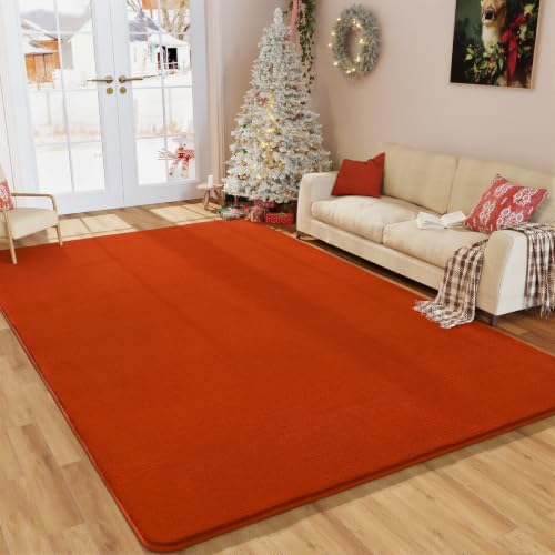 Modern Area Rug for Bedroom Living Room (4' x 6' (Rectangular) / Orange)