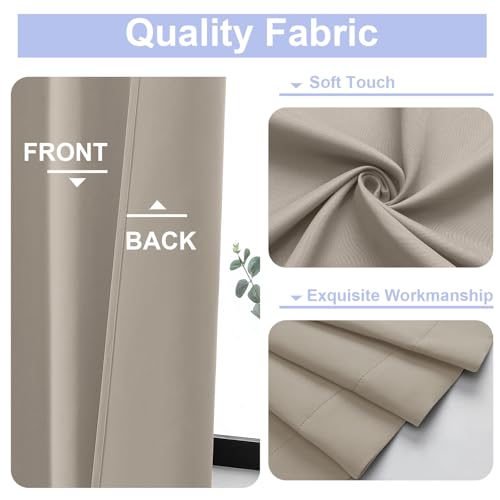 Blackout Extra 10ft Curtains for Patio 120 Inches Long 2 Panels Set (Stone / 50"W x 120"L (Pack of 2))