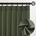 90 Inches Long Linen Curtains for Living Room 2 Panels Set (Olive Green / 40"W x 90"L (Pack of 2))
