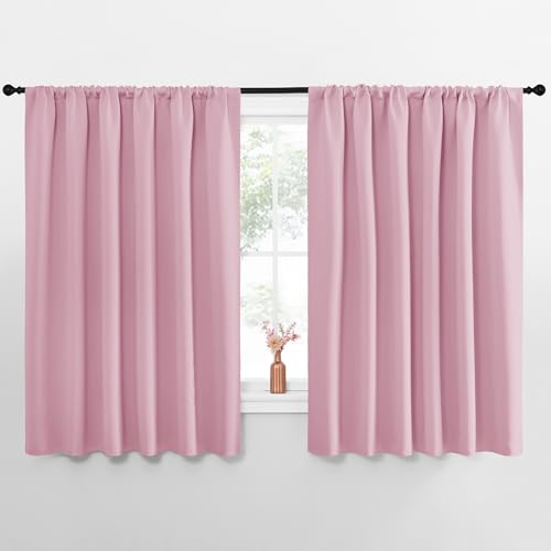 Blackout Curtains for Bedroom (Rouge Pink / 70"W x 70"L (Pack of 2))