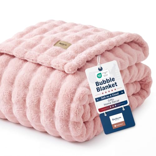 Cloud Bubble King Throw Blanket for Bed (Pink / King (108" X 90"))