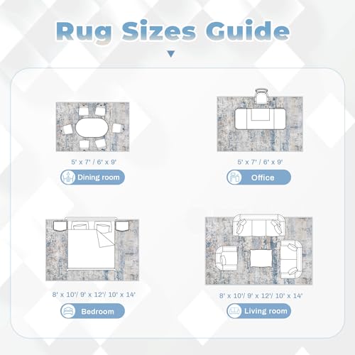 Area Rugs 6x9 for Living Room (Lightbluebrown / 6' x 9' (Rectangular))