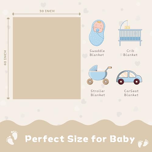 Heart Baby Blanket (01 Khaki / 30"x40")