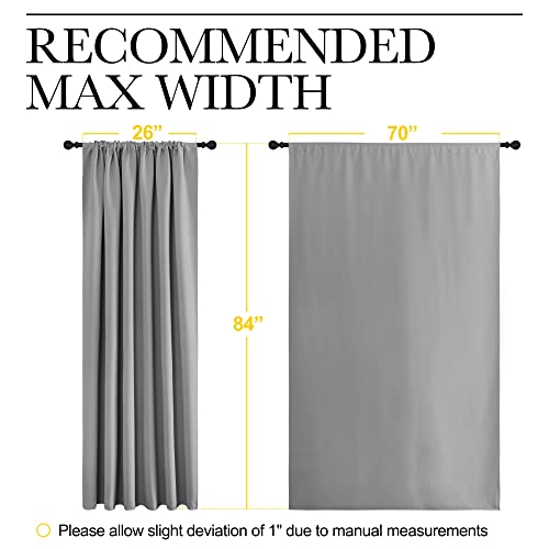 Blackout Curtain Panels 84 inches Long (Silver Grey / 70"W x 84"L (Pack of 2))