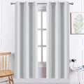 72 Inch Length 100% Blackout Curtains for Bedroom (Greyish White / 38"W x 72"L (Pack of 2))