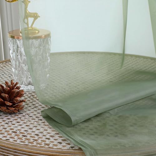 Sage Green Sheer Curtains 96 Inches Long 2 Panels (Sage Green / 59"W x 96"L (Pack of 2))