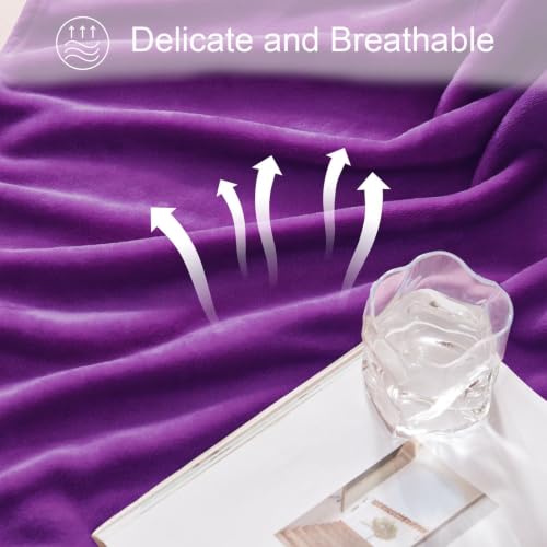 Soft Large Fleece Throw Blanket for Couch (Purple / Throw XL (50" x 70"))