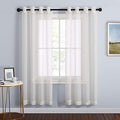 Sheer Window Curtains 72 inches Long (Beige / 54"W x 72"L (Pack of 2))