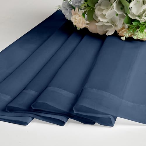 Voile Sheer Curtain Panels 45in Long 2 Pack (Navy Blue / 42"W x 45"L (Pack of 2))