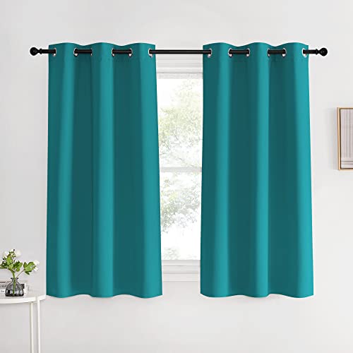 Room Darkening Curtains 60 inch Length 2 Panels (Peacock Teal / 42"W x 60"L (Pack of 2))