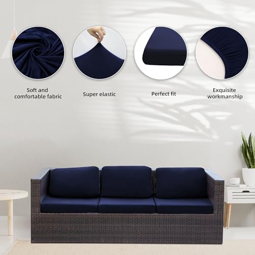 8 Pcs Outdoor Cushion Covers (Navy Blue / 8PCS)