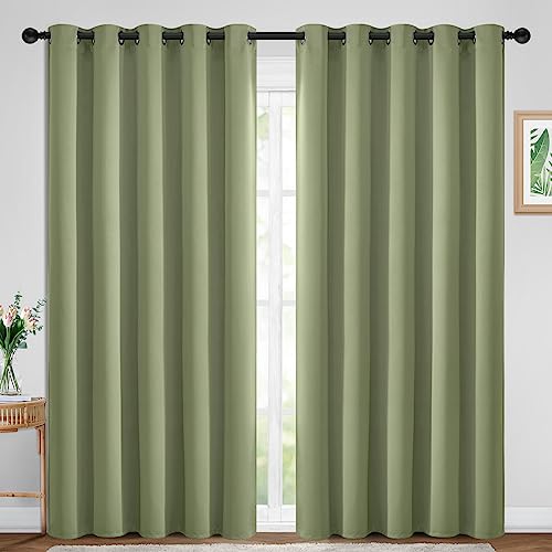 Room Darkening Curtains 70x84 inch Length Sage Green (Sage Green / 70"W x 84"L (Pack of 2))