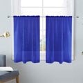 Basic Rod Pocket Sheer Voile Window Curtain Panels Blue Sapphire 1 Pair 2 Panels 26 Width 40 Inch Long for Kitchen Bedroom Children Living Room Yard（Blue Sapphire (Blue Sapphire / 26"W x 40"L (Pack of 2))