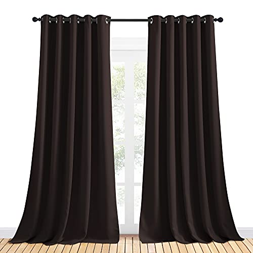 Blackout Curtain Panels for Bedroom (Toffee Brown / 70"W x 95"L (Pack of 2))
