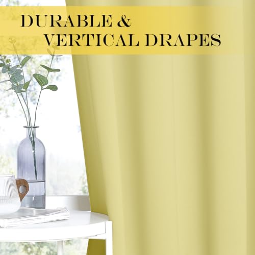 Paler Yellow Blackout Curtains for Bedroom 72 Inches Long (Paler Yellow / 66"W x 72"L (Pack of 1))
