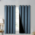 100% Blackout Curtains 45" Long (Smoky Blue / 52"W x 45"L (Pack of 2))