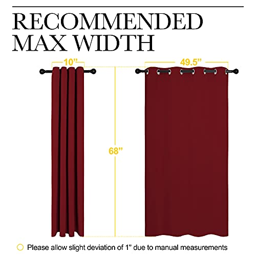 Christmas Burgundy Window Curtains 1 Pair 55 by 68 (Burgundy Red / 55"W x 68"L (Pack of 2))