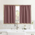 Cafe Blackout Curtains 24 inch Length for RV Camper Kitchen Window (Dusty Rose / 42"W x 24"L (Pack of 2))