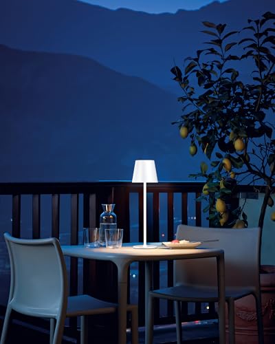 Cordless Table Lamps Rechargeable (2 Pack-Round Base / White)