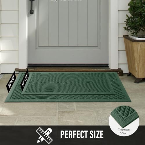 Sturdy Front Door Mat (Green / 2' x 3' (Rectangular))